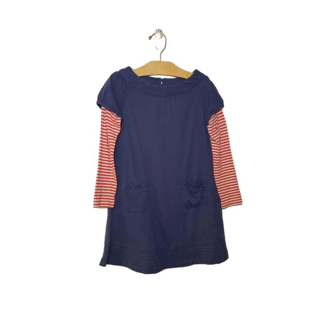 Mini Boden 5-6Y Long Sleeve Layered Dress